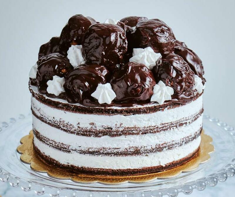 Torta profiteroles con cioccolato di Modica BIO