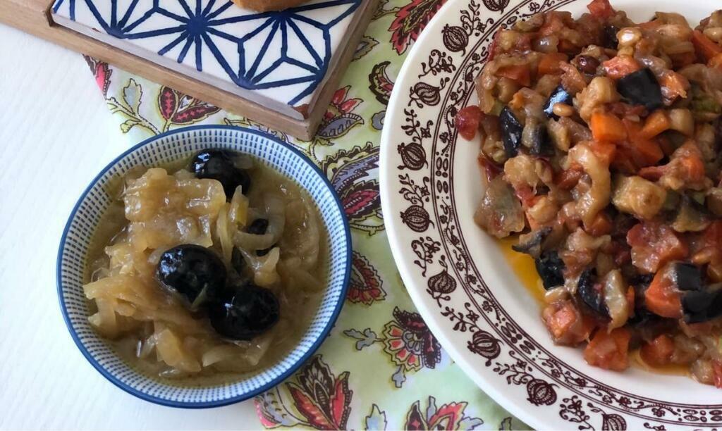 Caponata siciliana e cipolla caramellata