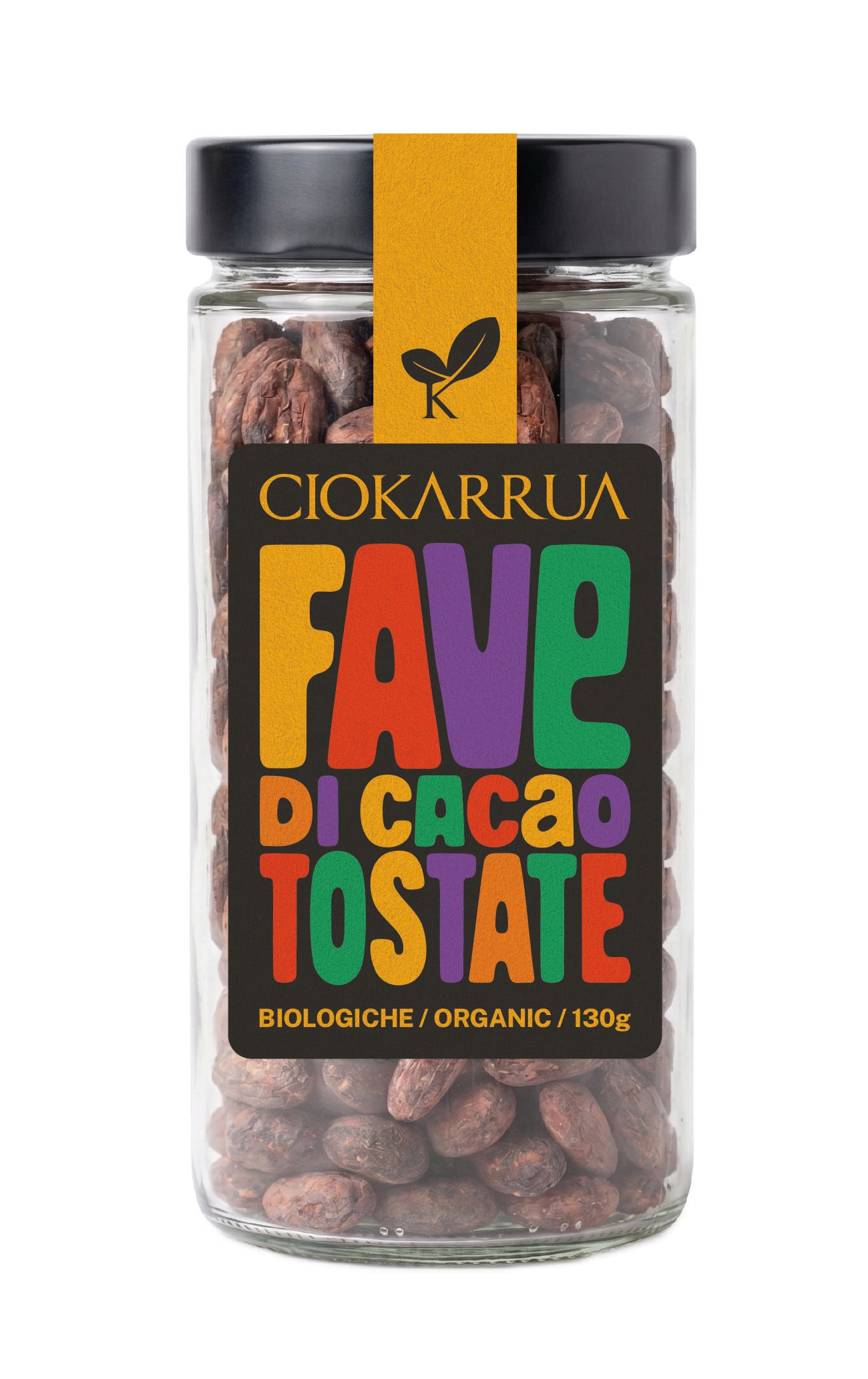 Fave di cacao bio tostate vasetto da 130g