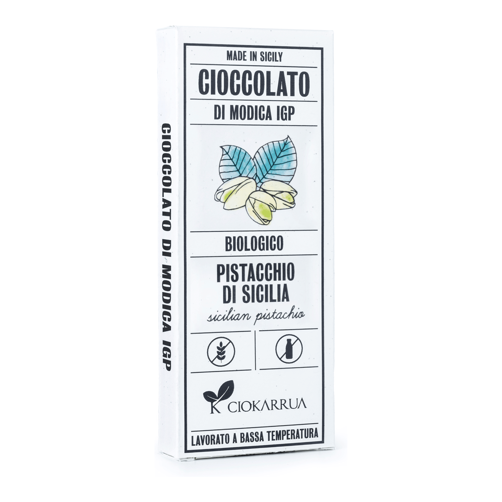 Cioccolato di Modica IGP Bio Pistacchio di Sicilia 80g — pack-shot frontale