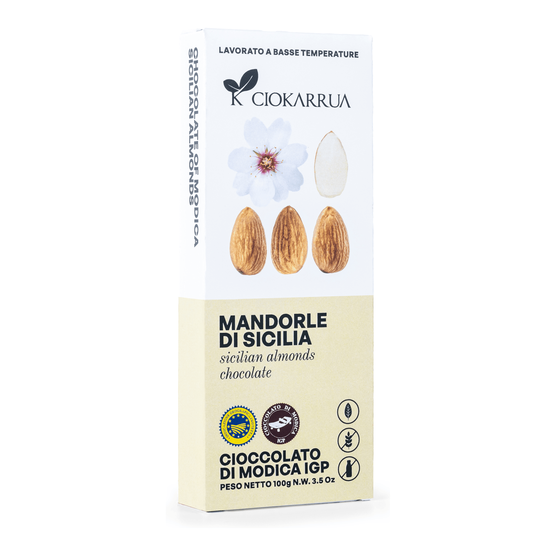 Cioccolato di Modica IGP Mandorle di Sicilia 100g — pack-shot frontale