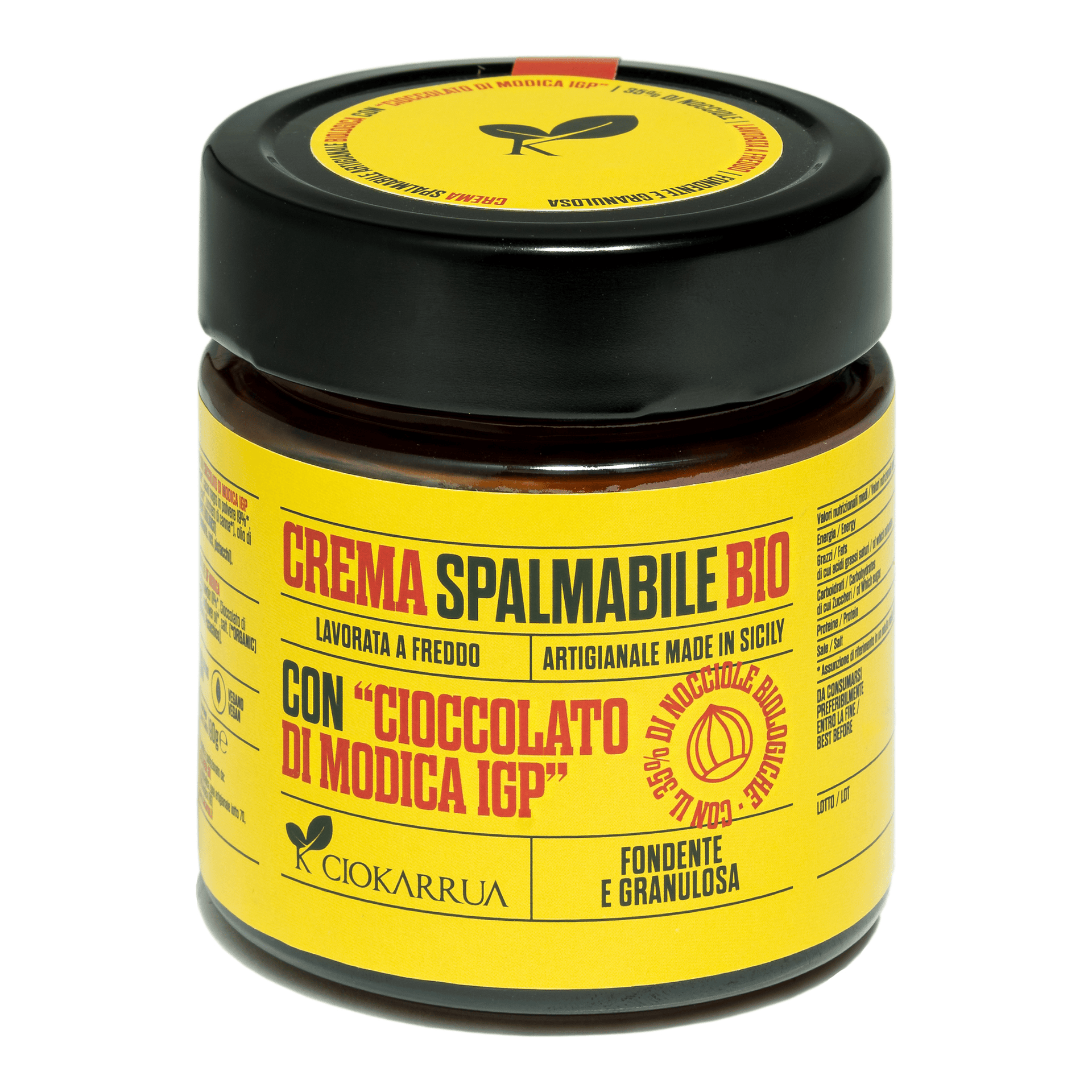 Crema Spalmabile Bio con Cioccolato di Modica IGP 190g — pack-shot frontale