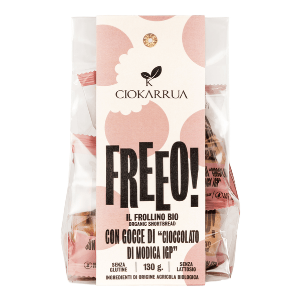 Frollino con Gocce di Cioccolato di Modica IGP 130g — pack-shot frontale