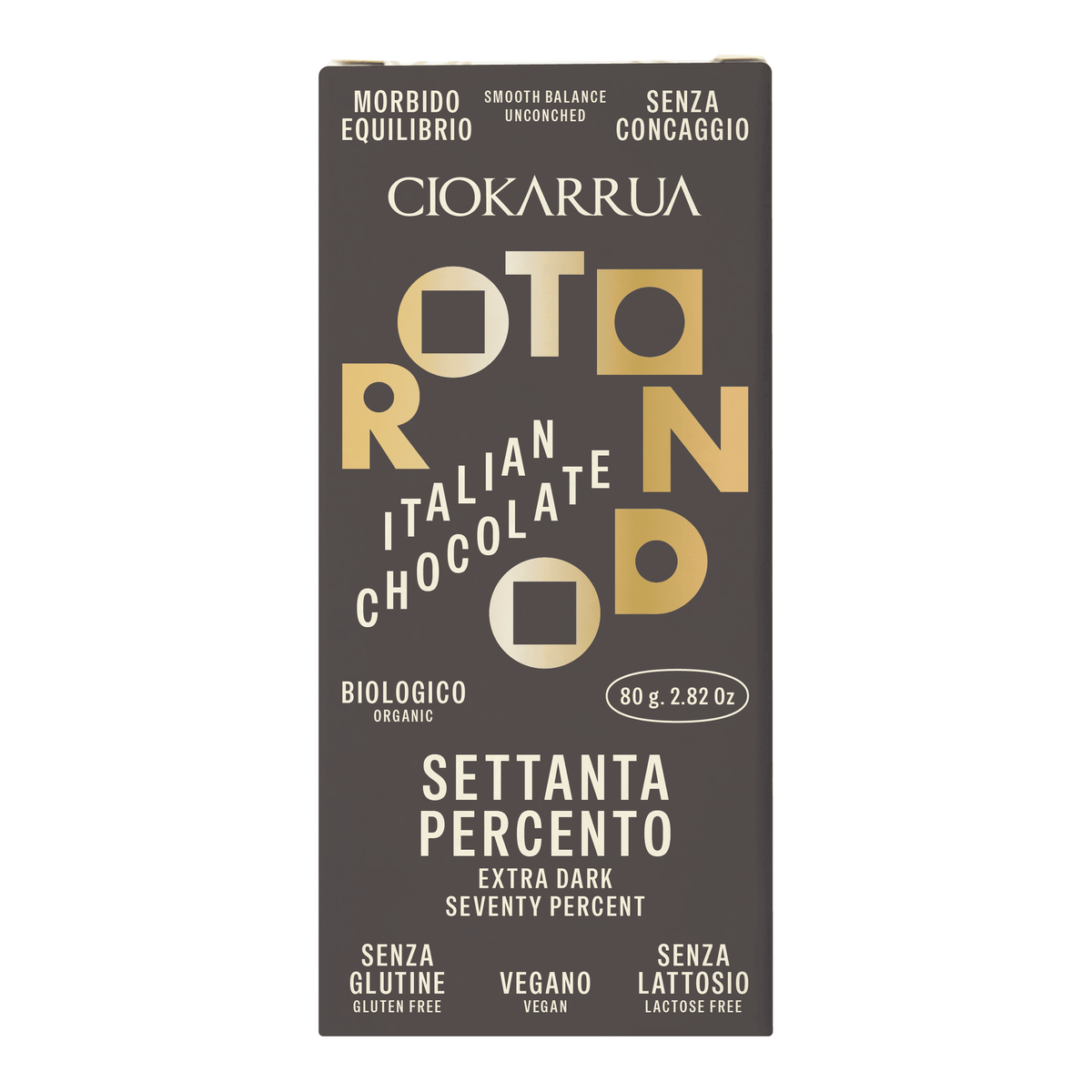 Rotondo - Cioccolato all'Italiana Fondente 70% - 80g — pack-shot frontale